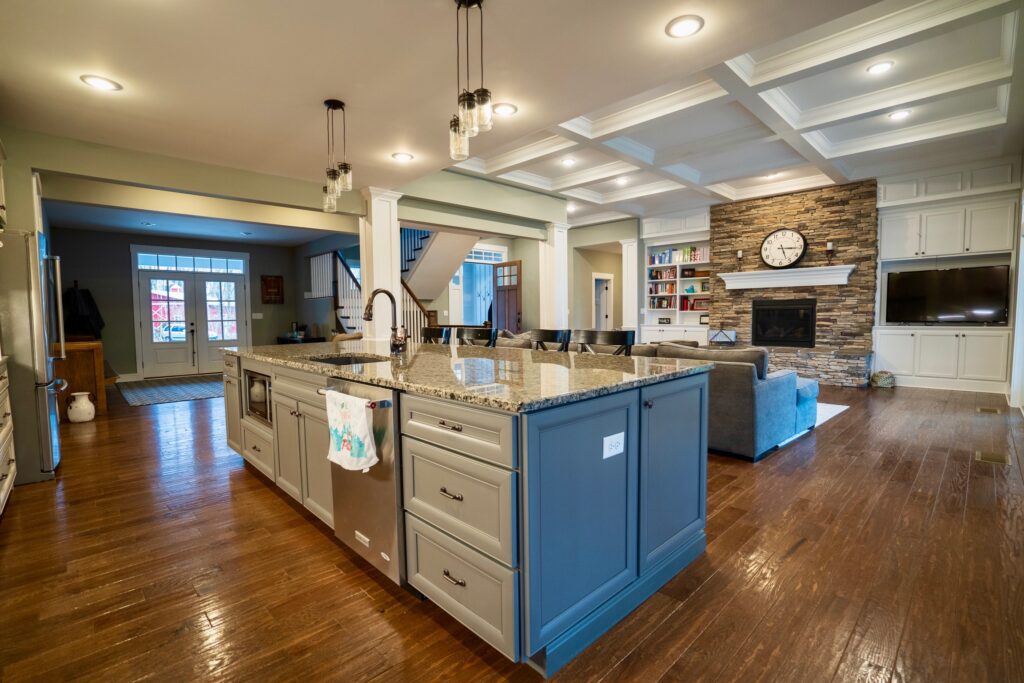 Grey-Kitchen-Island-with-Granite-Countertops-1024x683