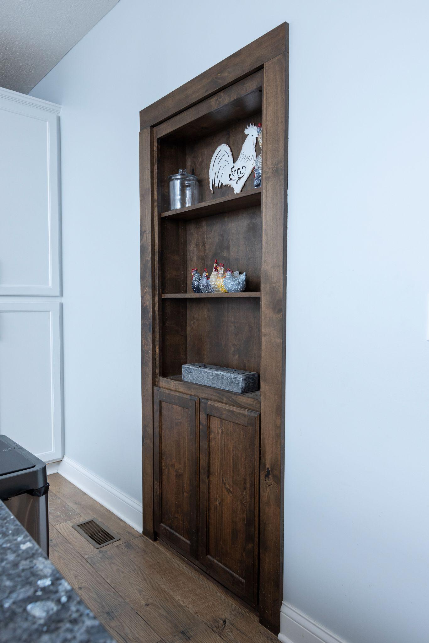 Hidden bookcase pantry door